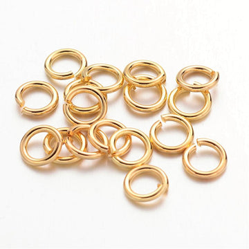 100 pcs, 6mm, Jump Rings, Close but Unsoldered, Brass, Gold Colour
